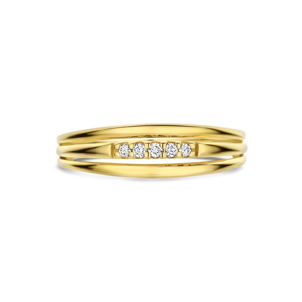 Bague pour femme en or avec diamant – or jaune 14k