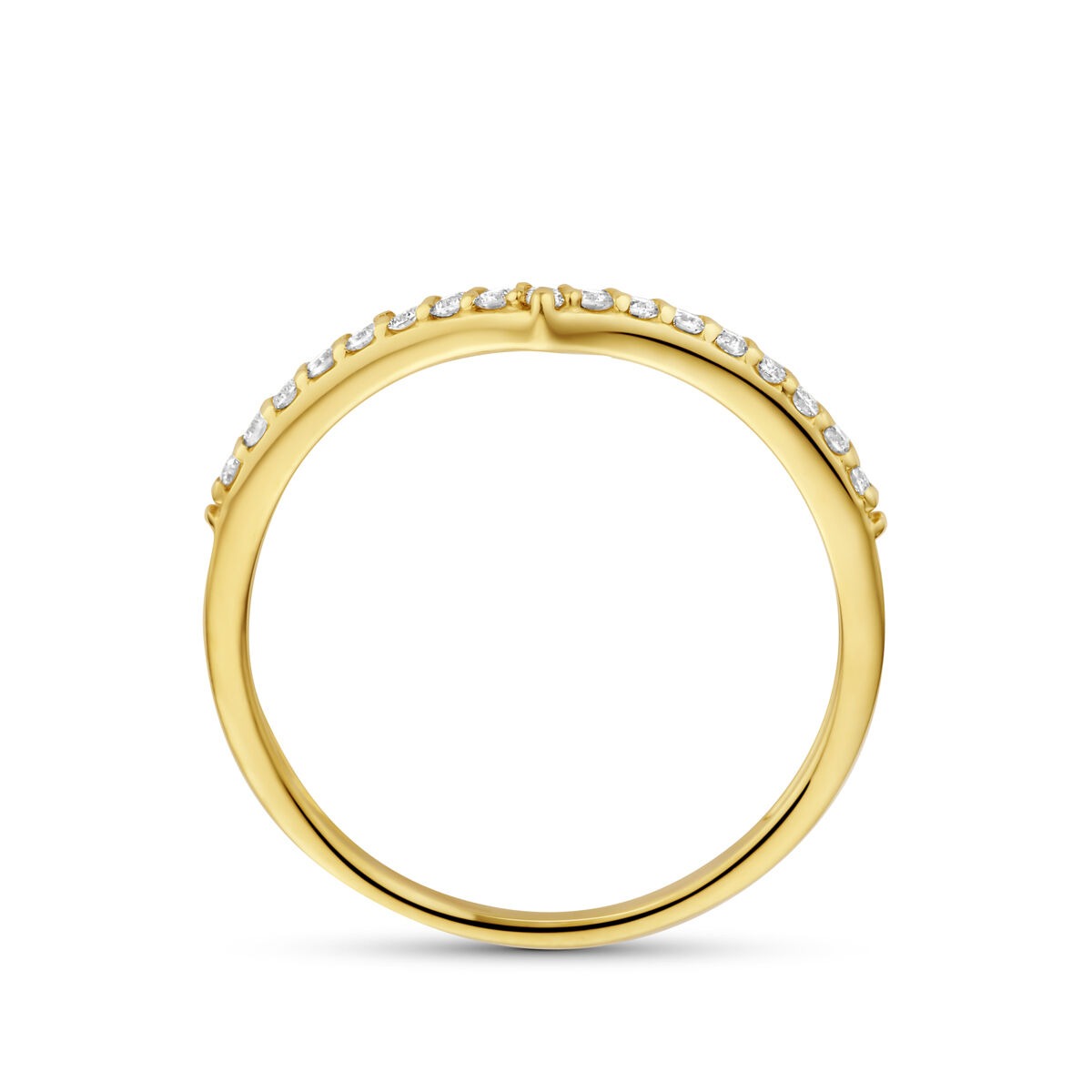 Bague en or jaune 14k avec diamant cultivé en laboratoire