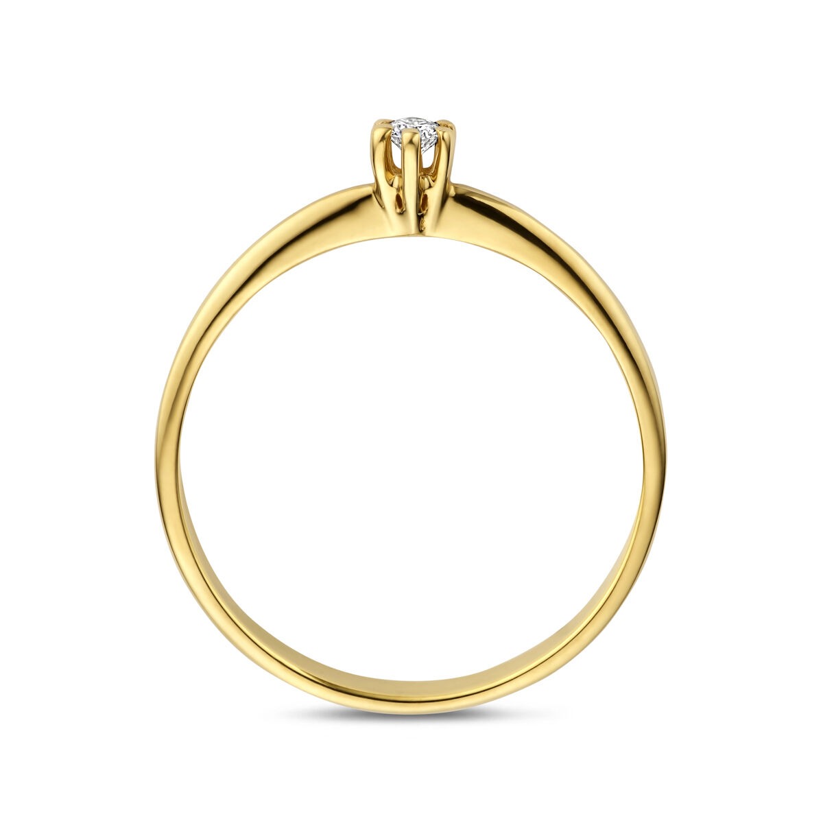 Bague en or jaune 14k avec diamant cultivé en laboratoire