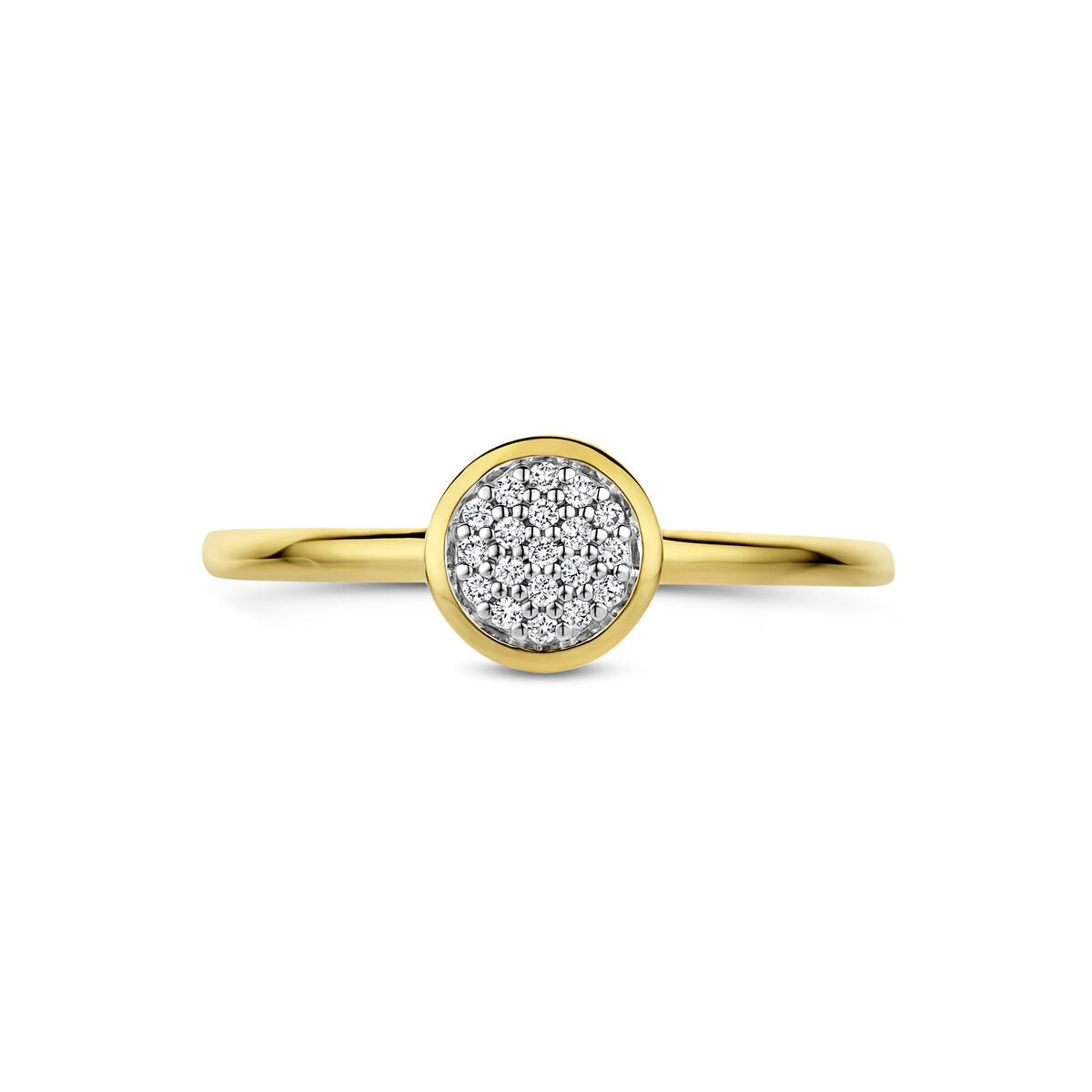 bague en or jaune 14k avec diamant