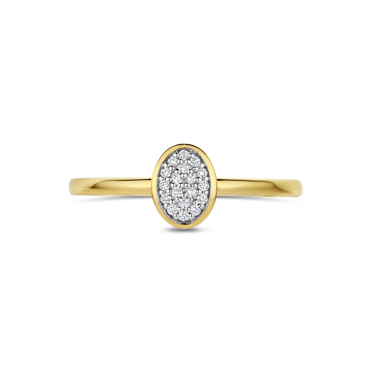 bague en or jaune 14k avec diamant