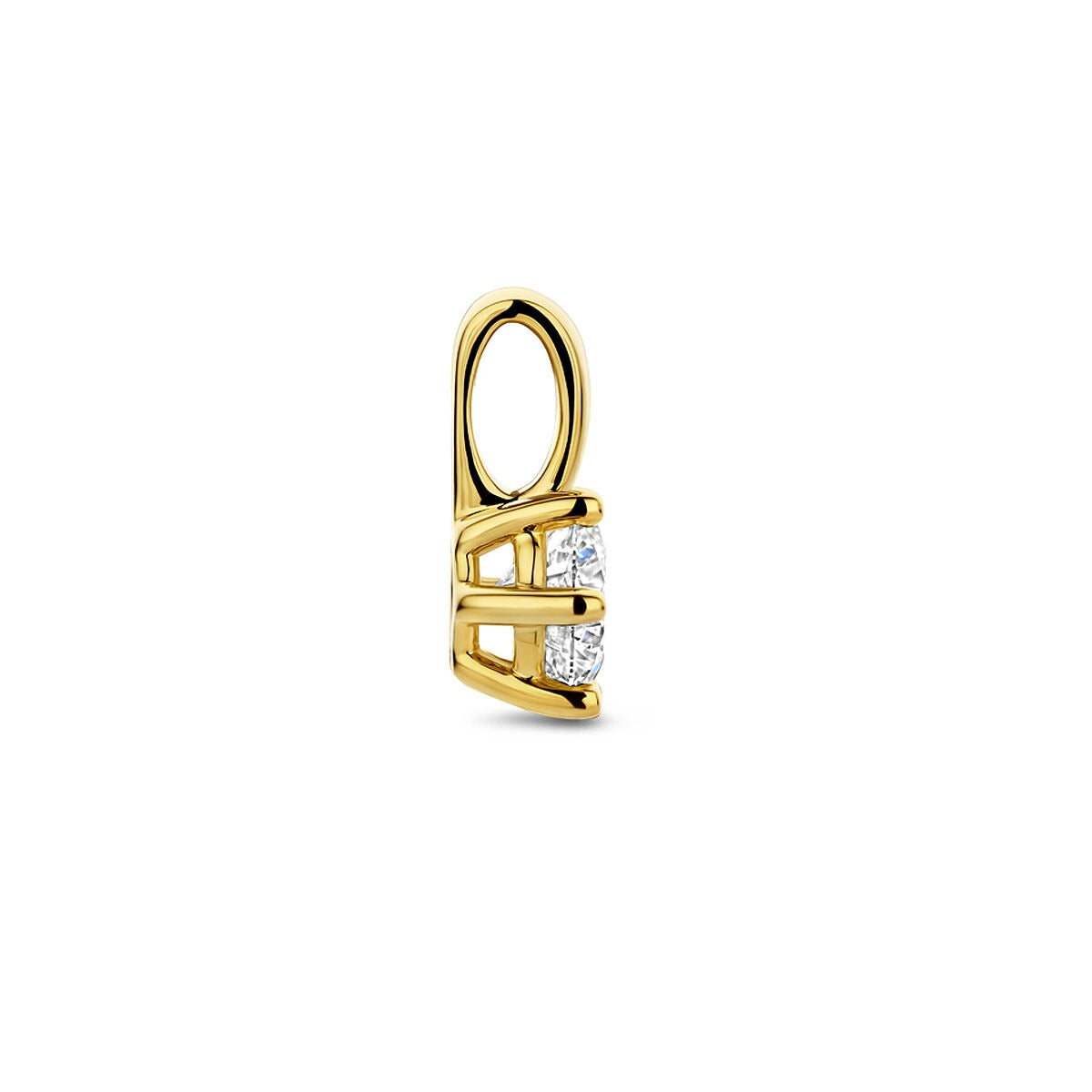 pendentif en or jaune 14k avec diamant cultivé en laboratoire