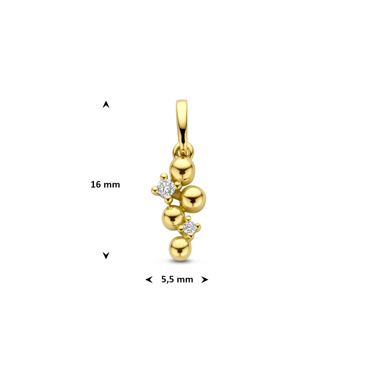 Pendentif en or avec diamant – or jaune 14k