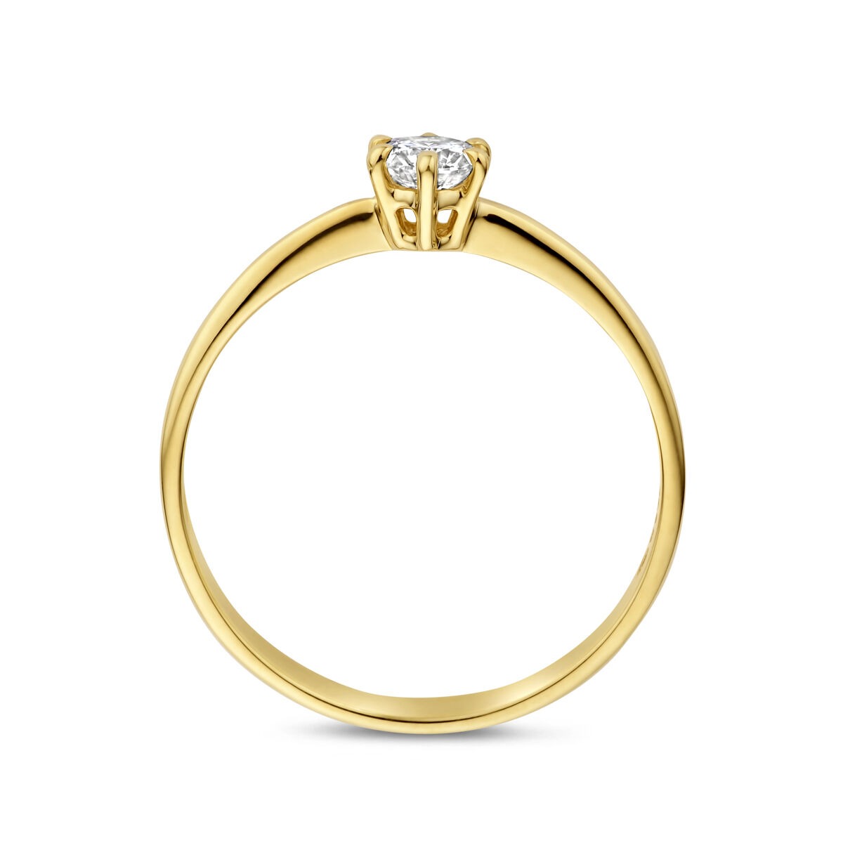 Bague en or jaune 14k avec diamant cultivé en laboratoire