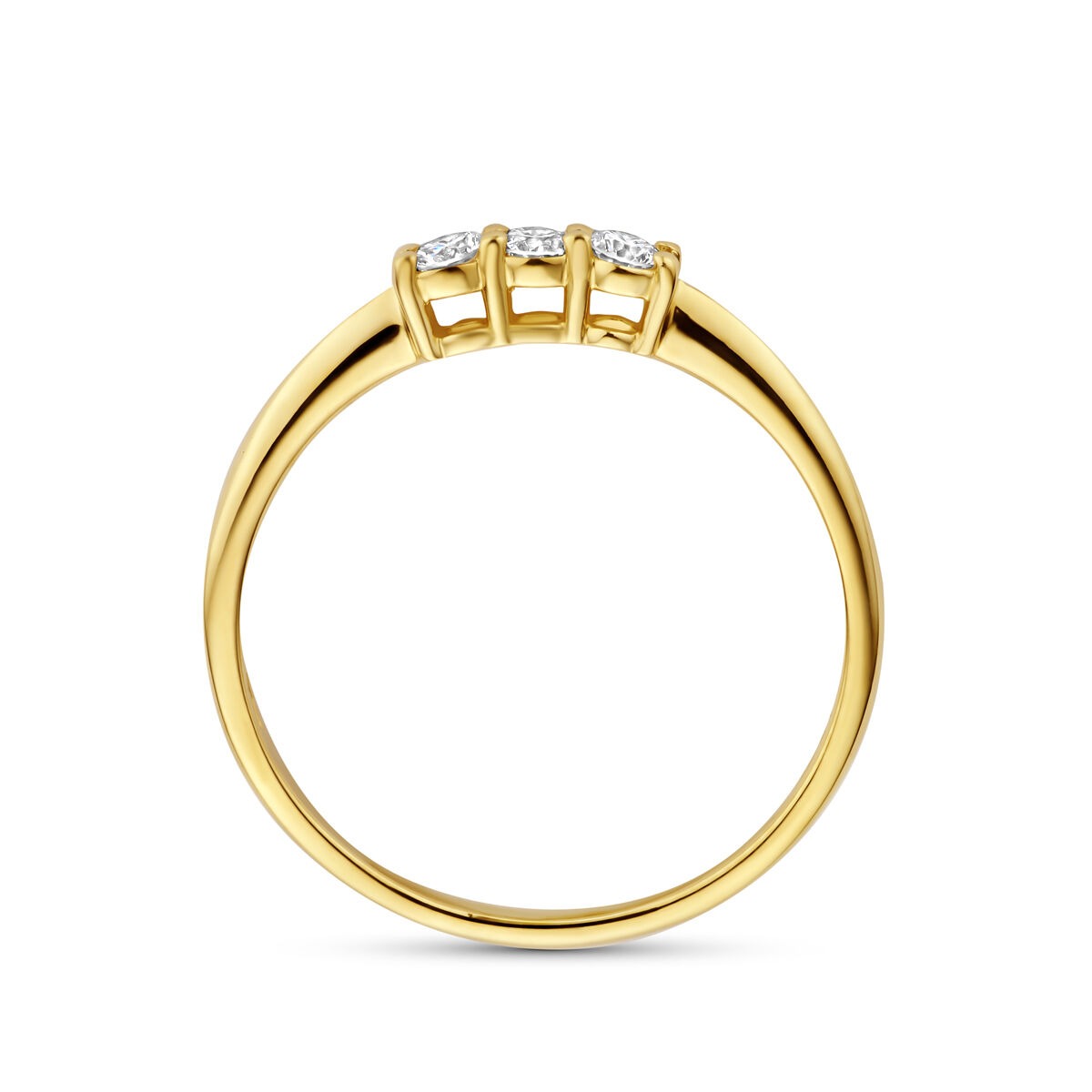 Bague en or jaune 14k avec diamant cultivé en laboratoire