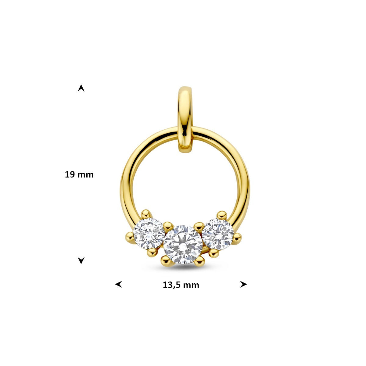 pendentif en or jaune 14k avec diamant cultivé en laboratoire