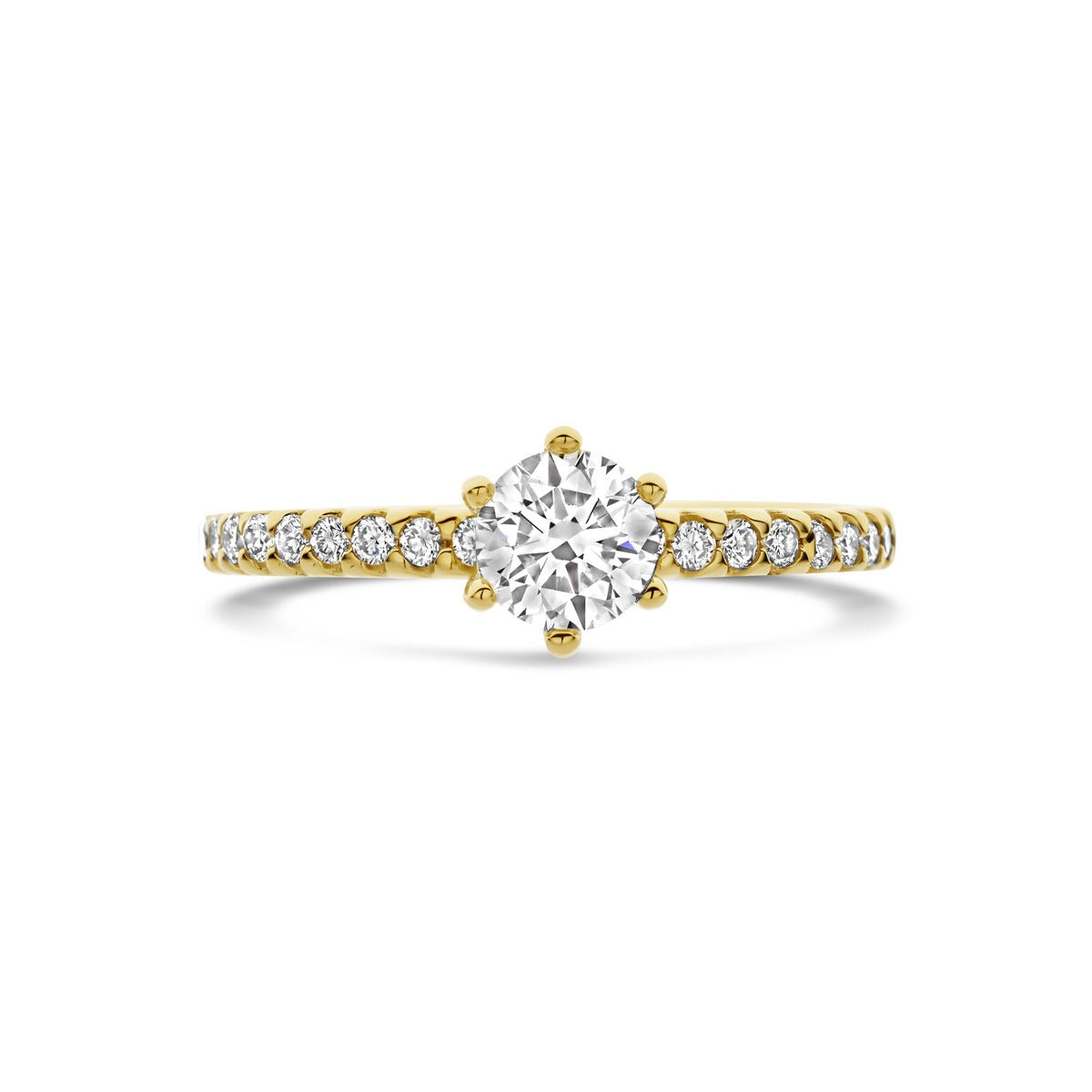 Bague pour femme en or avec diamant cultivé en laboratoire – or jaune 14k
