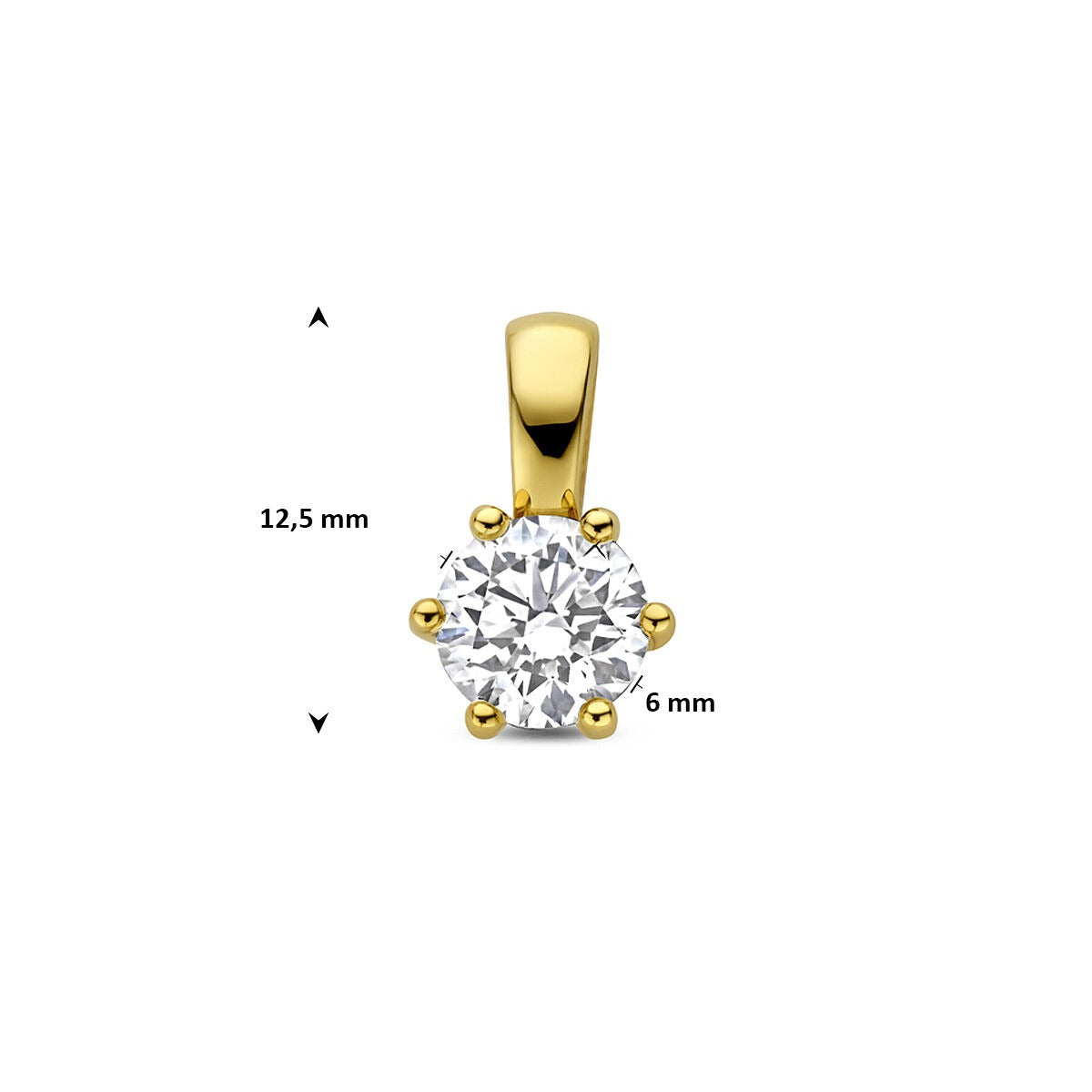 Pendentif en or avec diamant cultivé en laboratoire – or jaune 14k