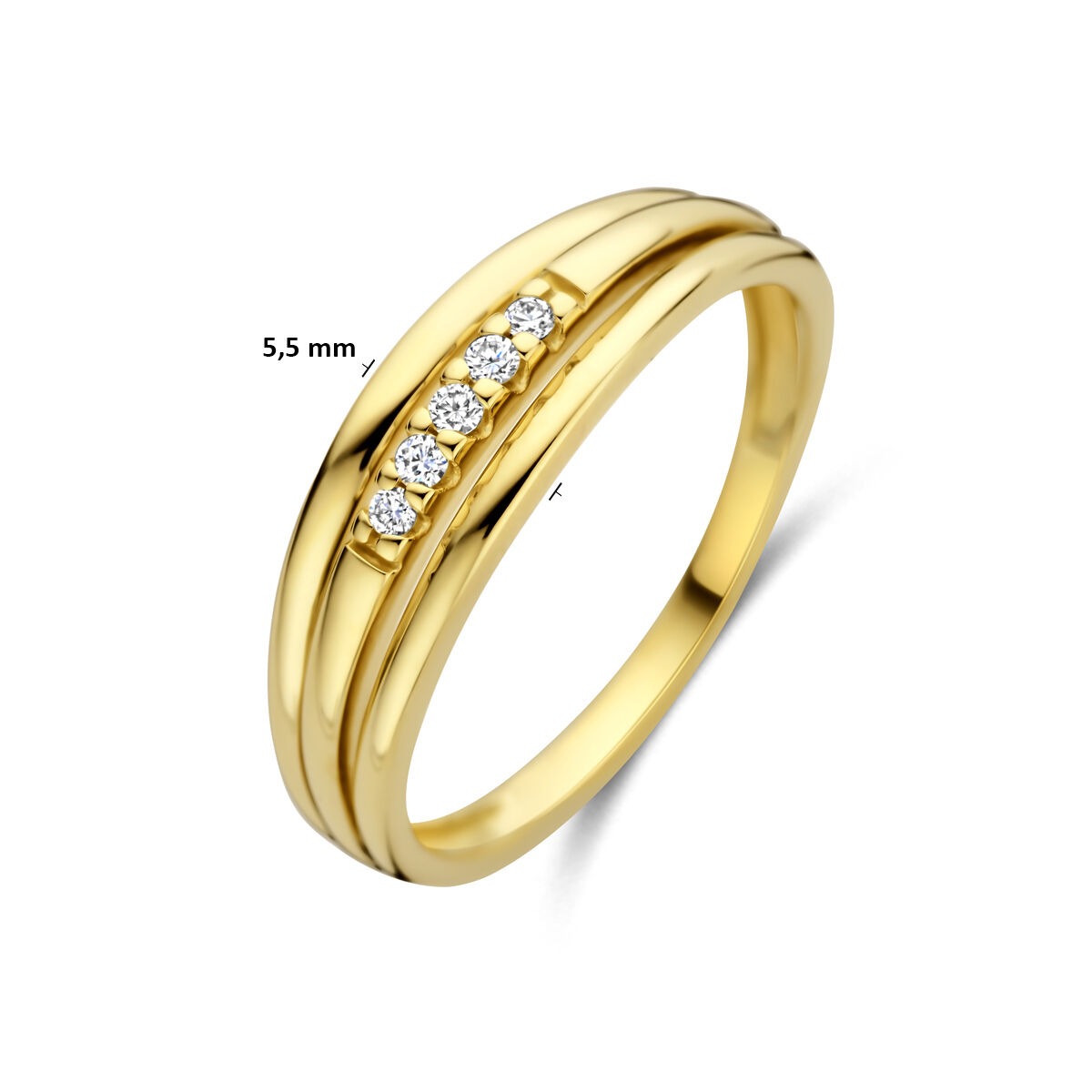 Bague pour femme en or avec diamant – or jaune 14k