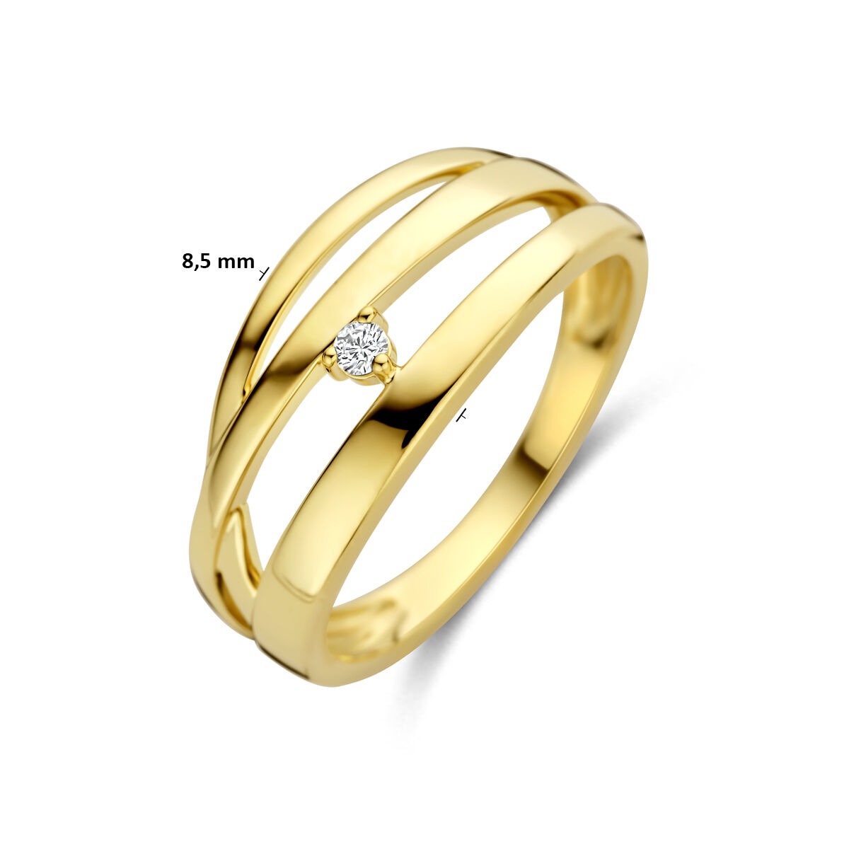 Bague pour femme en or avec diamant – or jaune 14k