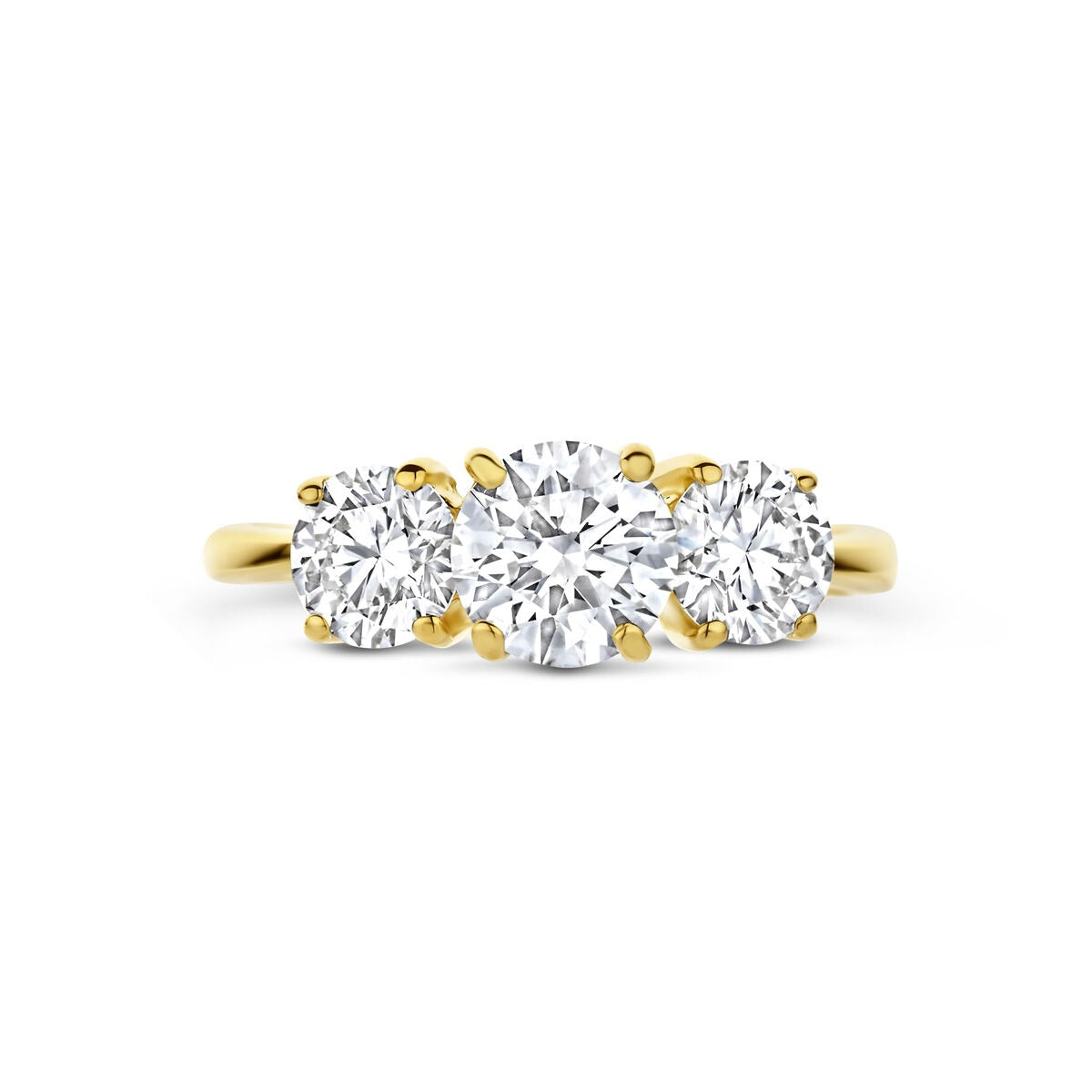 Bague en or jaune 14k avec diamant cultivé en laboratoire – incluant certificat