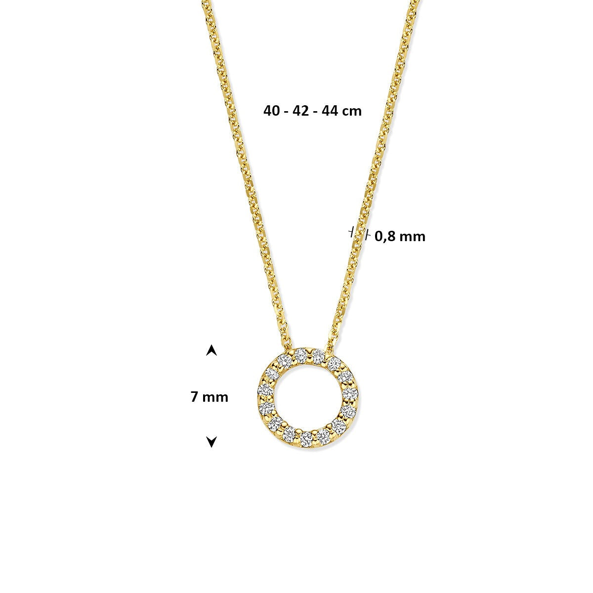 Collier en or jaune 14k avec diamant cultivé en laboratoire