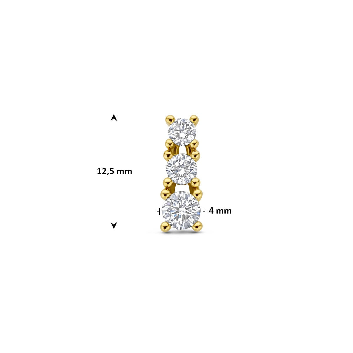 Pendentif en or avec diamant cultivé en laboratoire – or jaune 14k