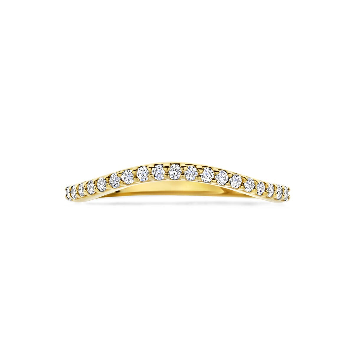 Bague en or jaune 14k avec diamant cultivé en laboratoire