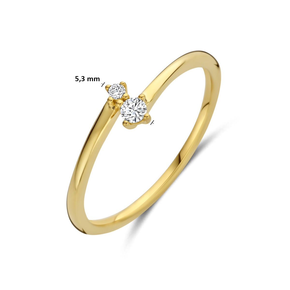 Bague pour femme en or avec diamant – or jaune 14k
