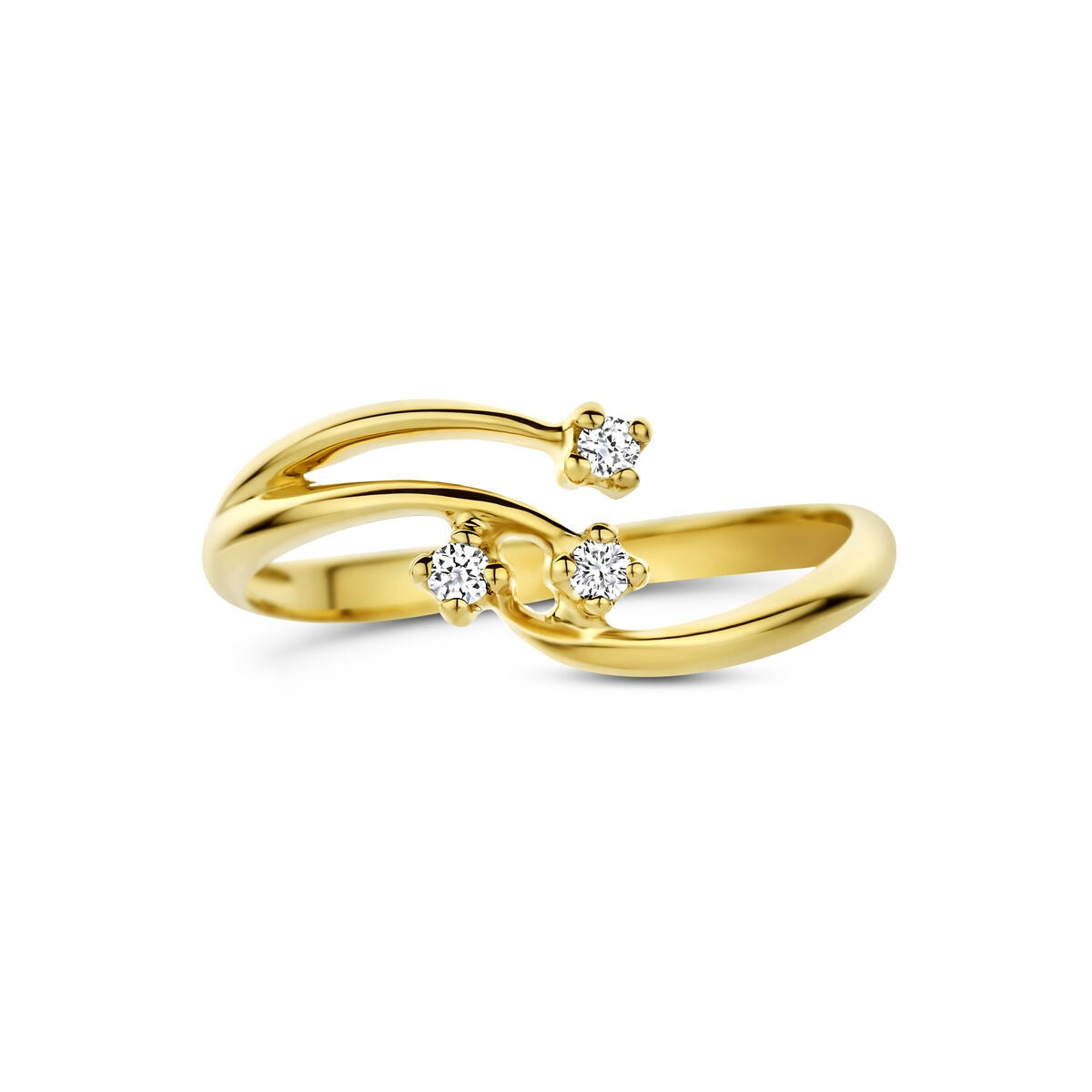 Bague en or jaune 14k avec diamant cultivé en laboratoire