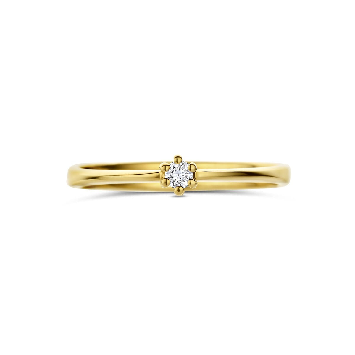 Bague en or jaune 14k avec diamant cultivé en laboratoire