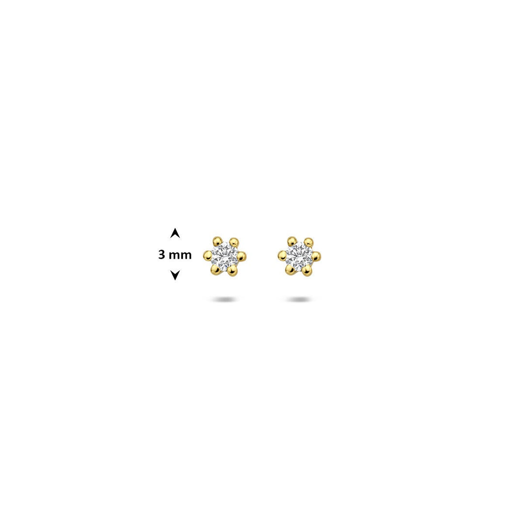 14k Geelgouden oorknoppen met lab grown diamant