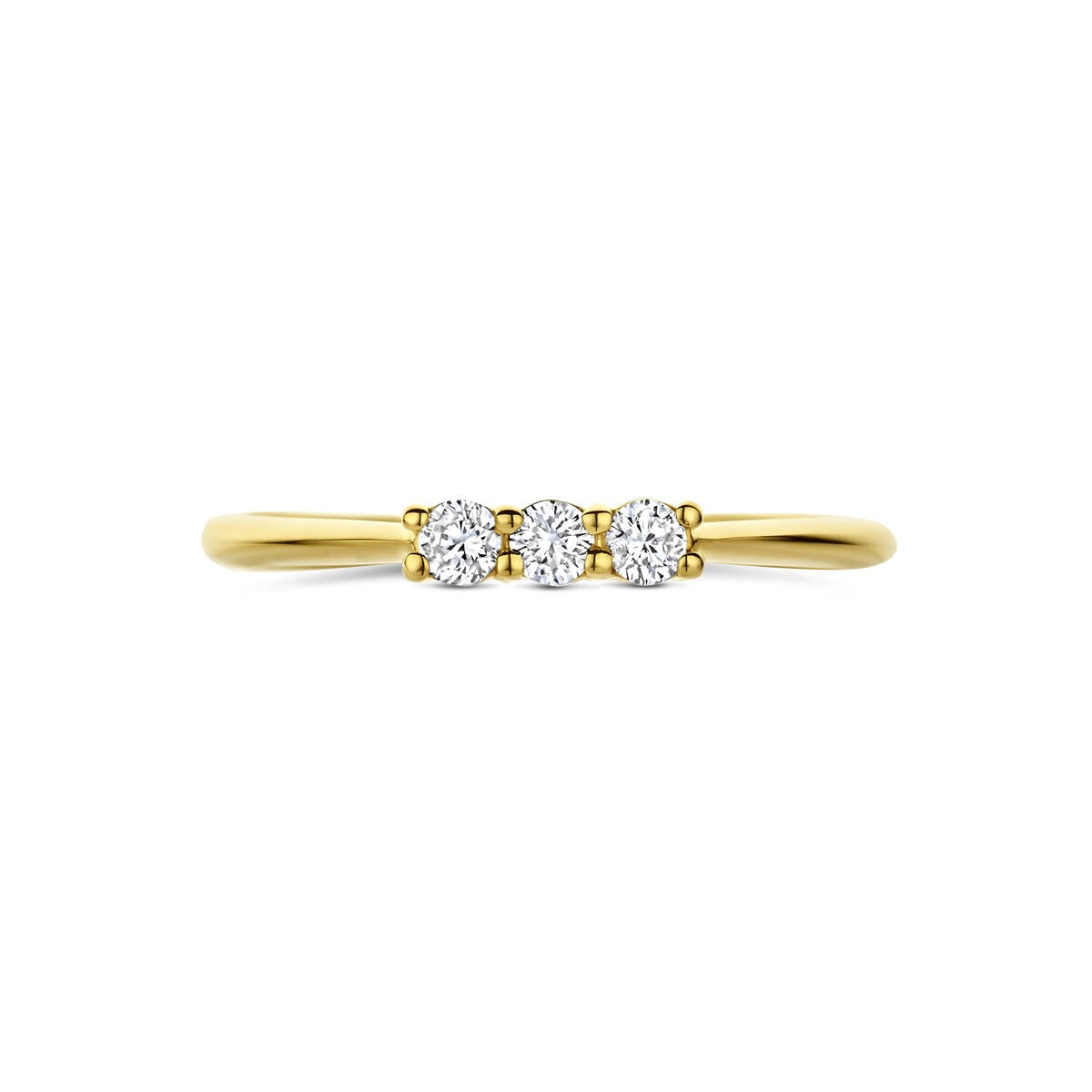 Bague en or jaune 14k avec diamant cultivé en laboratoire