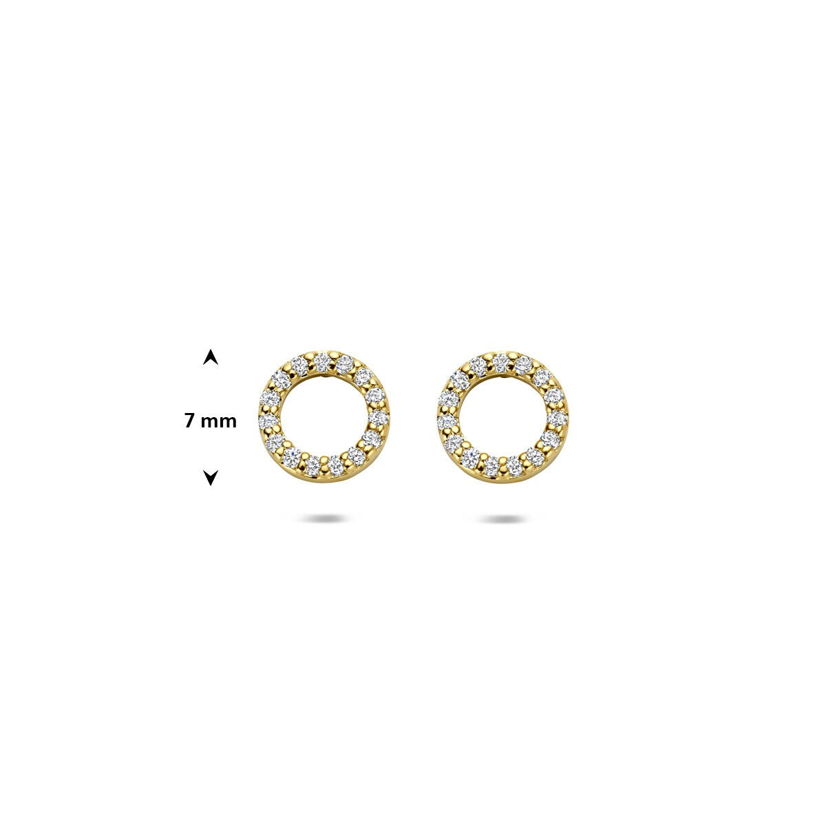 Puces d'oreilles en or jaune 14k avec diamant cultivé en laboratoire