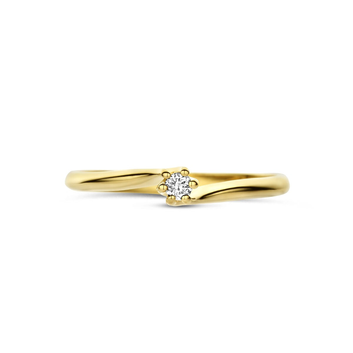 Bague en or jaune 14k avec diamant cultivé en laboratoire