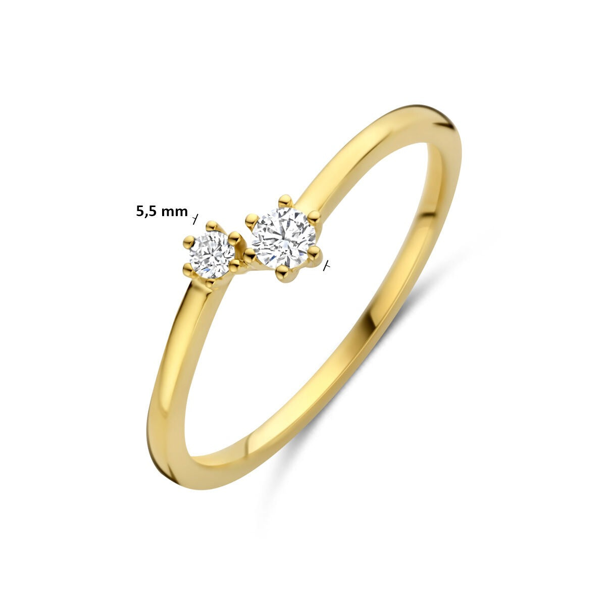 Bague pour femme en or avec diamant – or jaune 14k