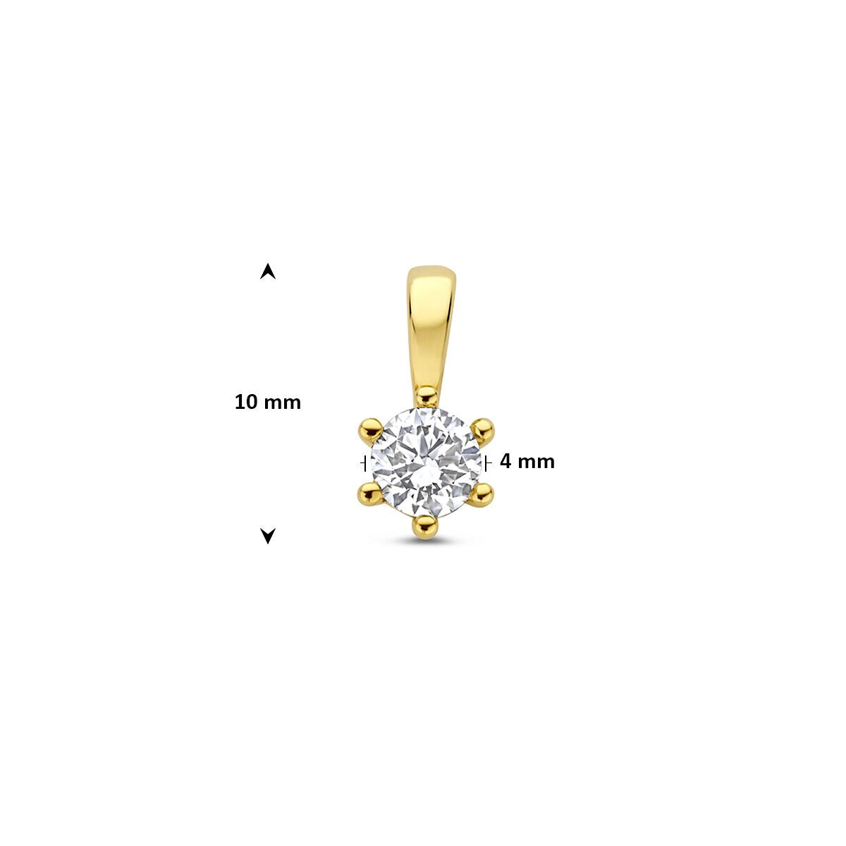 Pendentif en or avec diamant cultivé en laboratoire – or jaune 14k