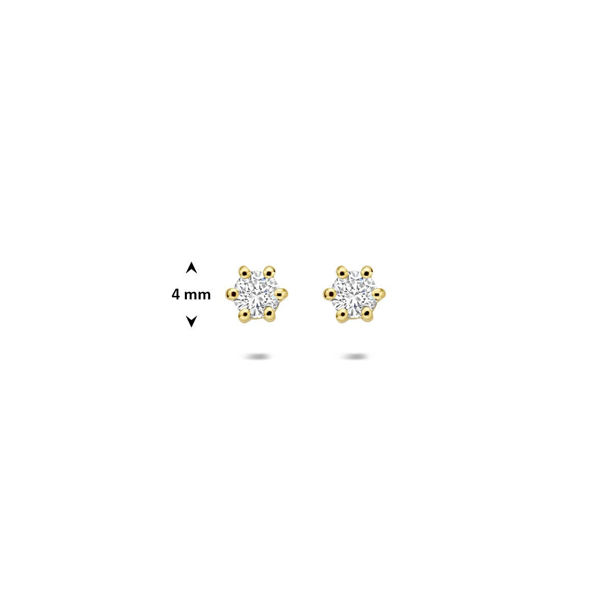 Puces d'oreilles en or jaune 14k avec diamant cultivé en laboratoire