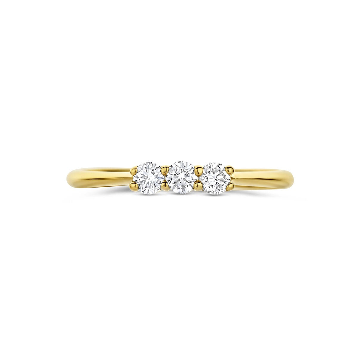 Bague en or jaune 14k avec diamant cultivé en laboratoire