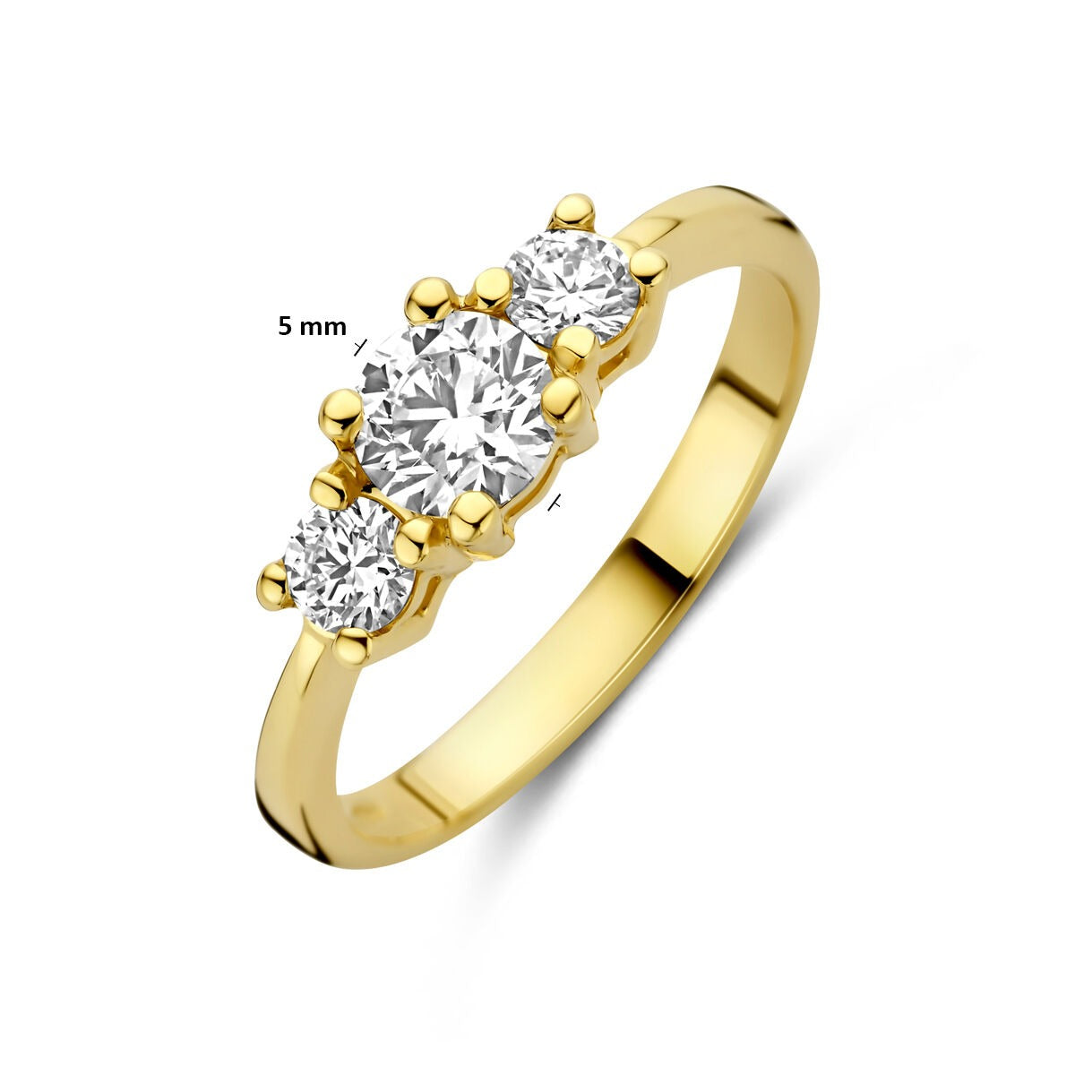 Bague en or jaune 14k avec diamant cultivé en laboratoire – incluant certificat