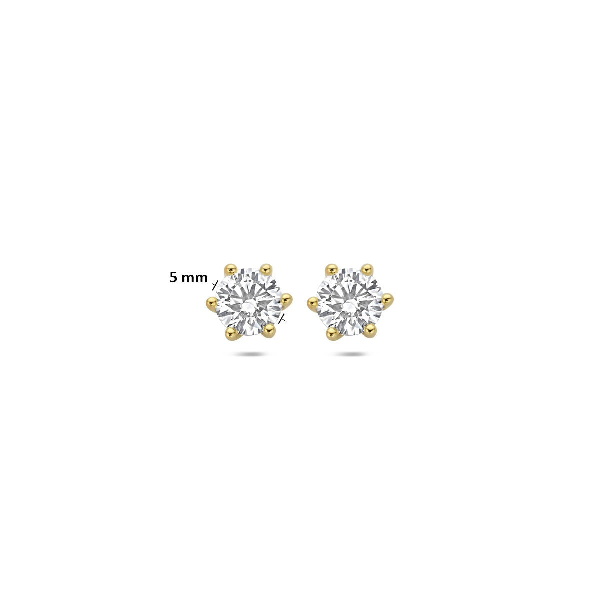 Puces d'oreilles en or avec diamant cultivé en laboratoire – or jaune 14k