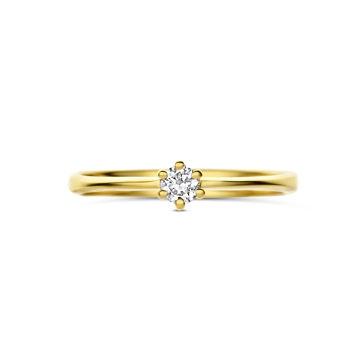Bague en or jaune 14k avec diamant cultivé en laboratoire