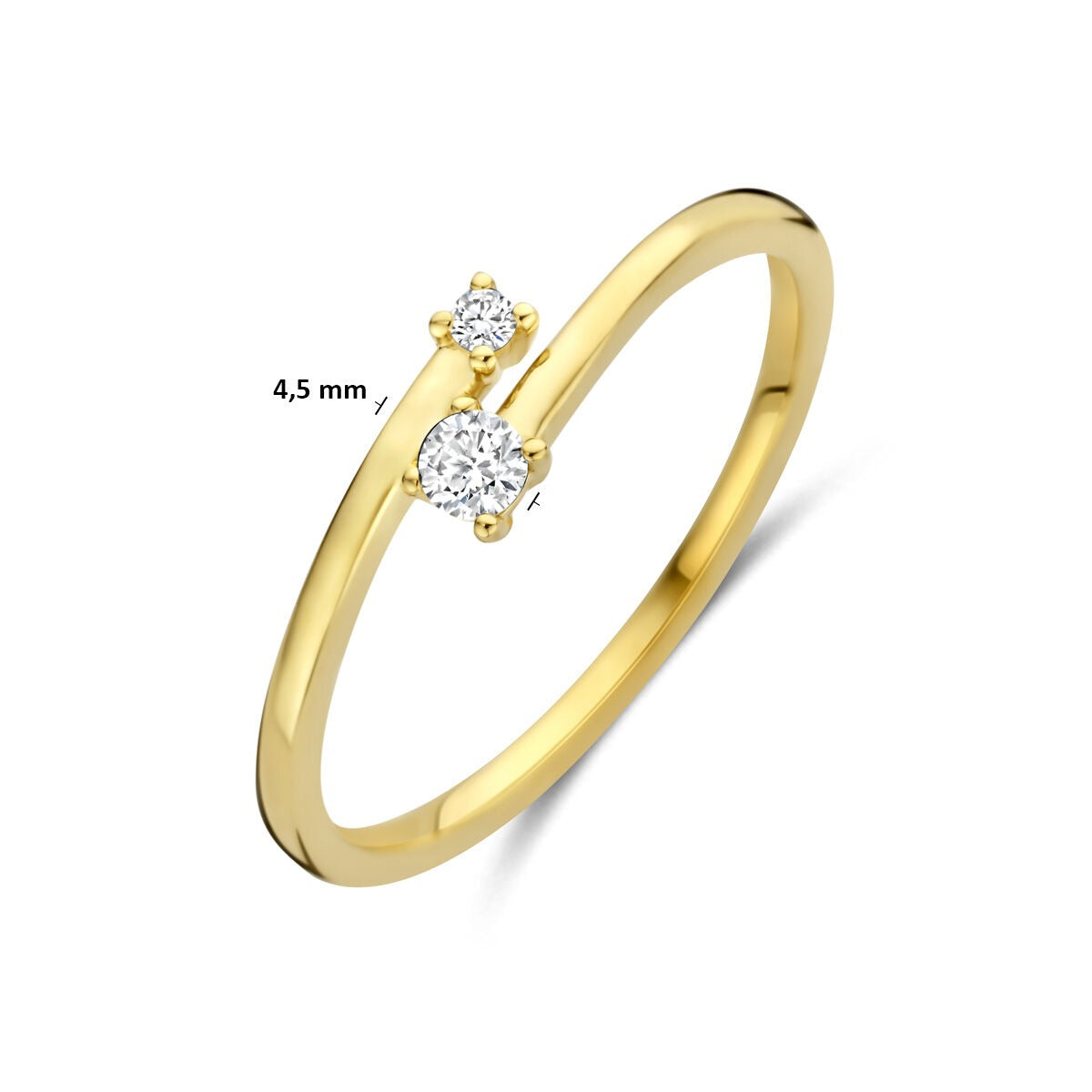 Bague pour femme en or avec diamant – or jaune 14k