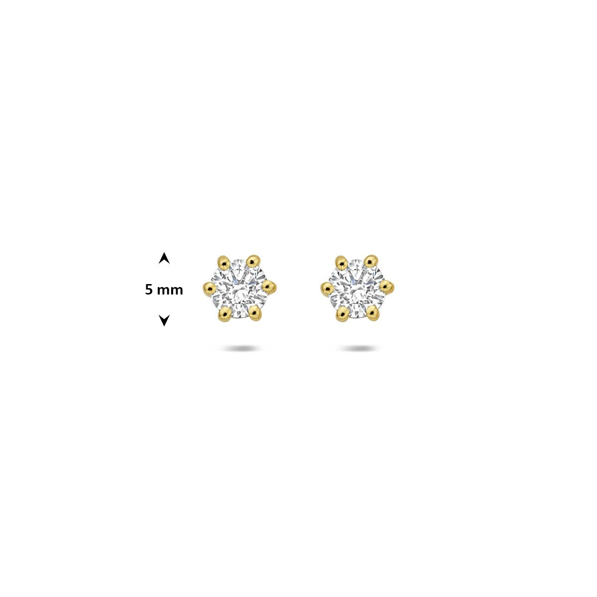 Puces d'oreilles en or jaune 14k avec diamant cultivé en laboratoire