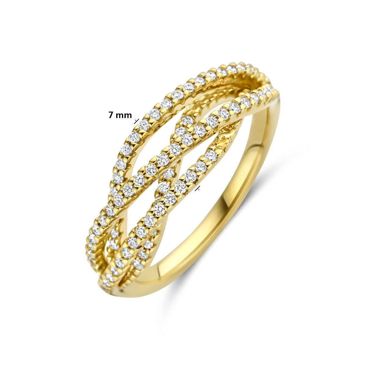 Bague pour femme en or avec diamant – or jaune 14k