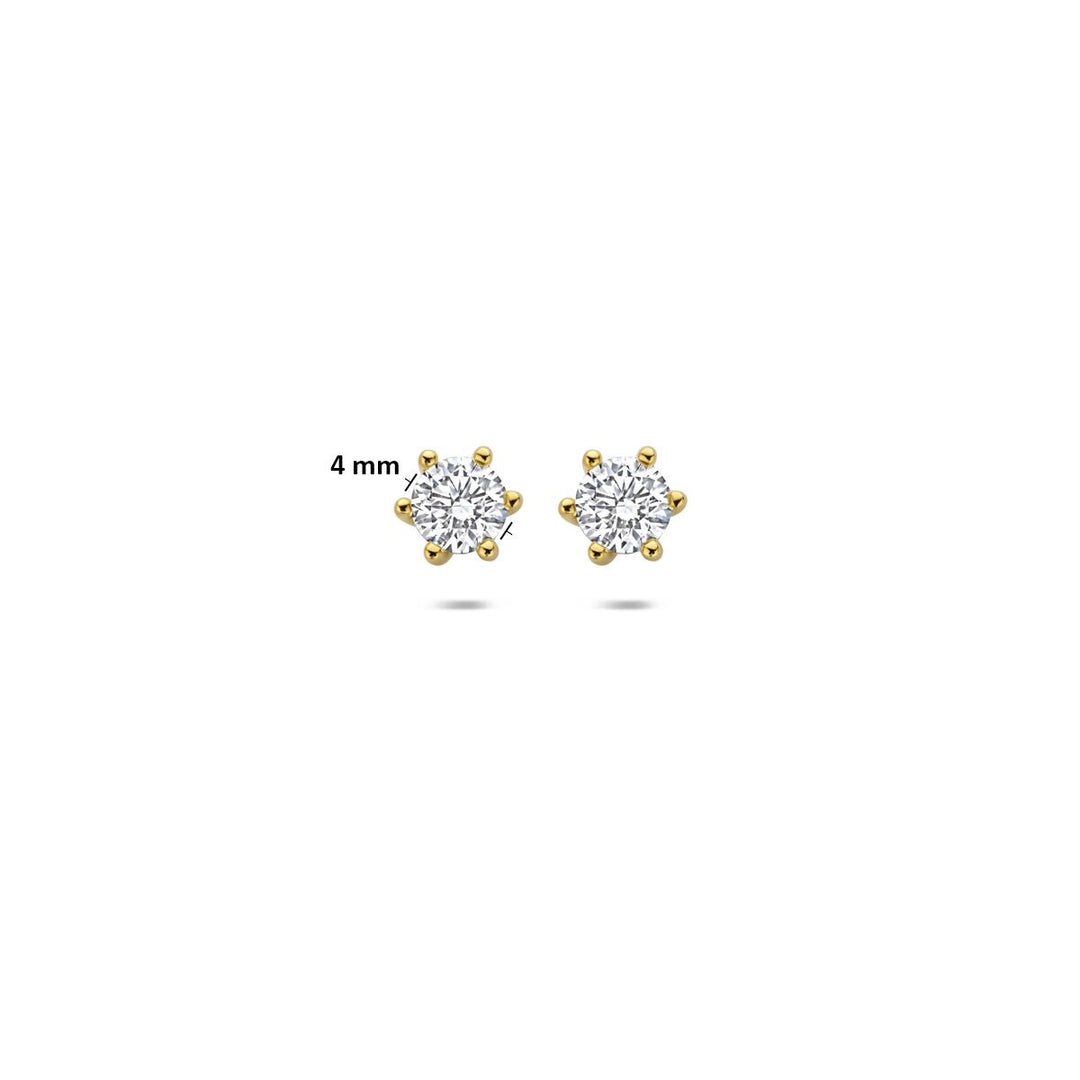 Gouden oorknopjes met lab grown diamant – 14k geelgoud