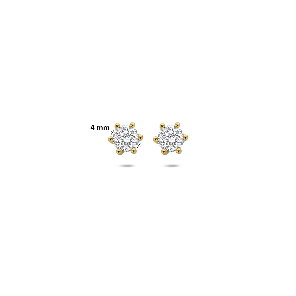 Puces d'oreilles en or avec diamant cultivé en laboratoire – or jaune 14k