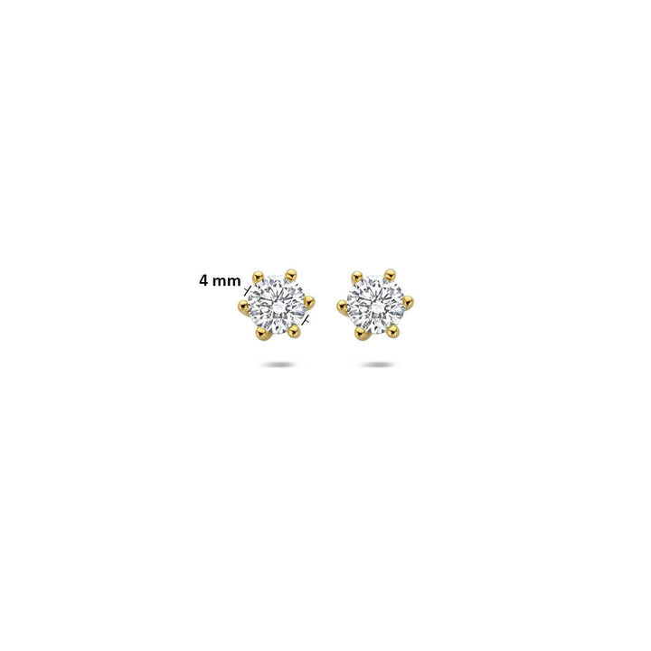 Gouden oorknopjes met lab grown diamant – 14k geelgoud
