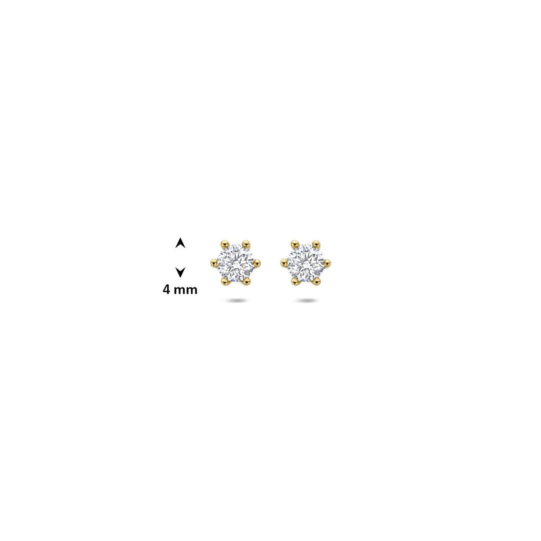 Gouden oorknoppen met lab grown diamant – 14k geelgoud