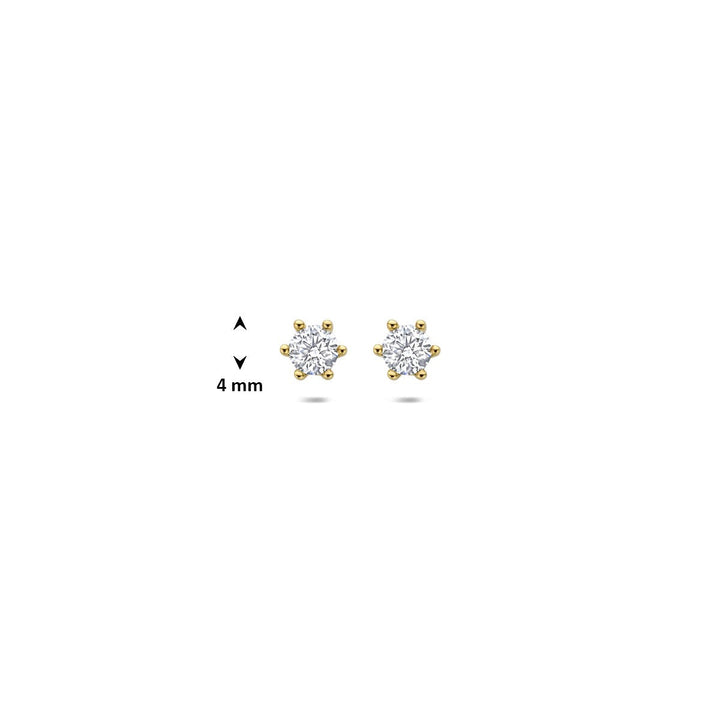 Gouden oorknoppen met lab grown diamant – 14k geelgoud