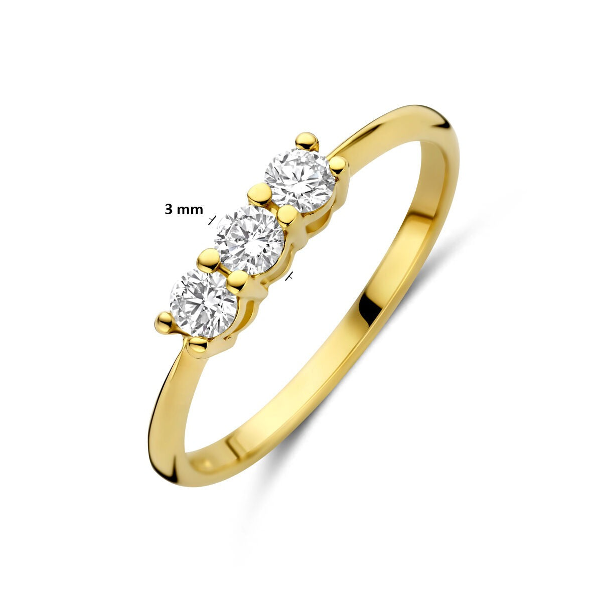 bague en or jaune 14k avec diamant cultivé en laboratoire