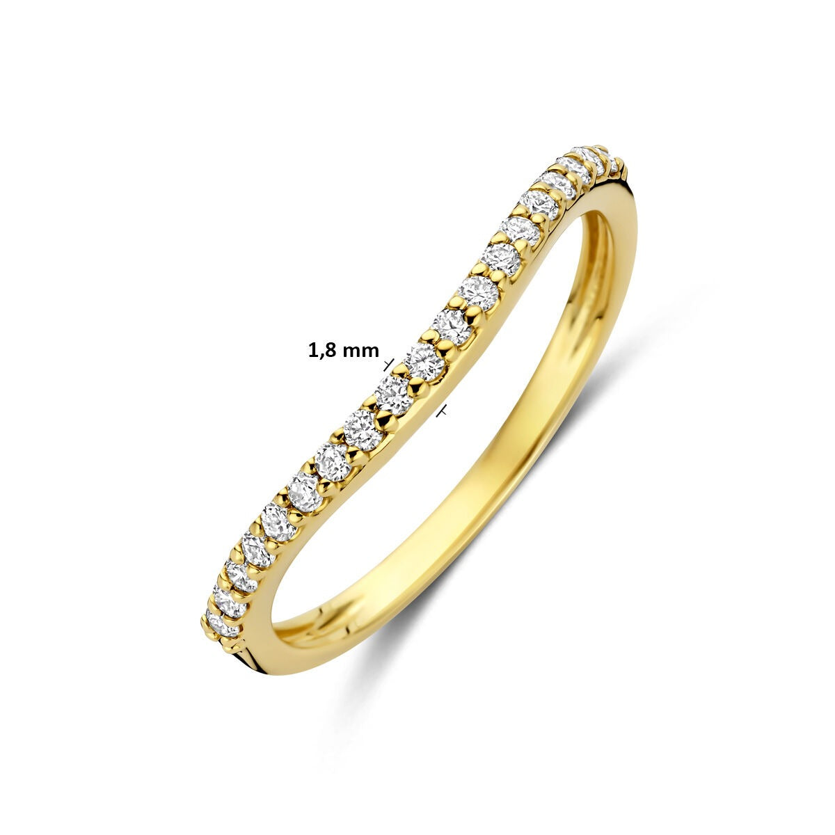 Bague en or jaune 14k avec diamant cultivé en laboratoire