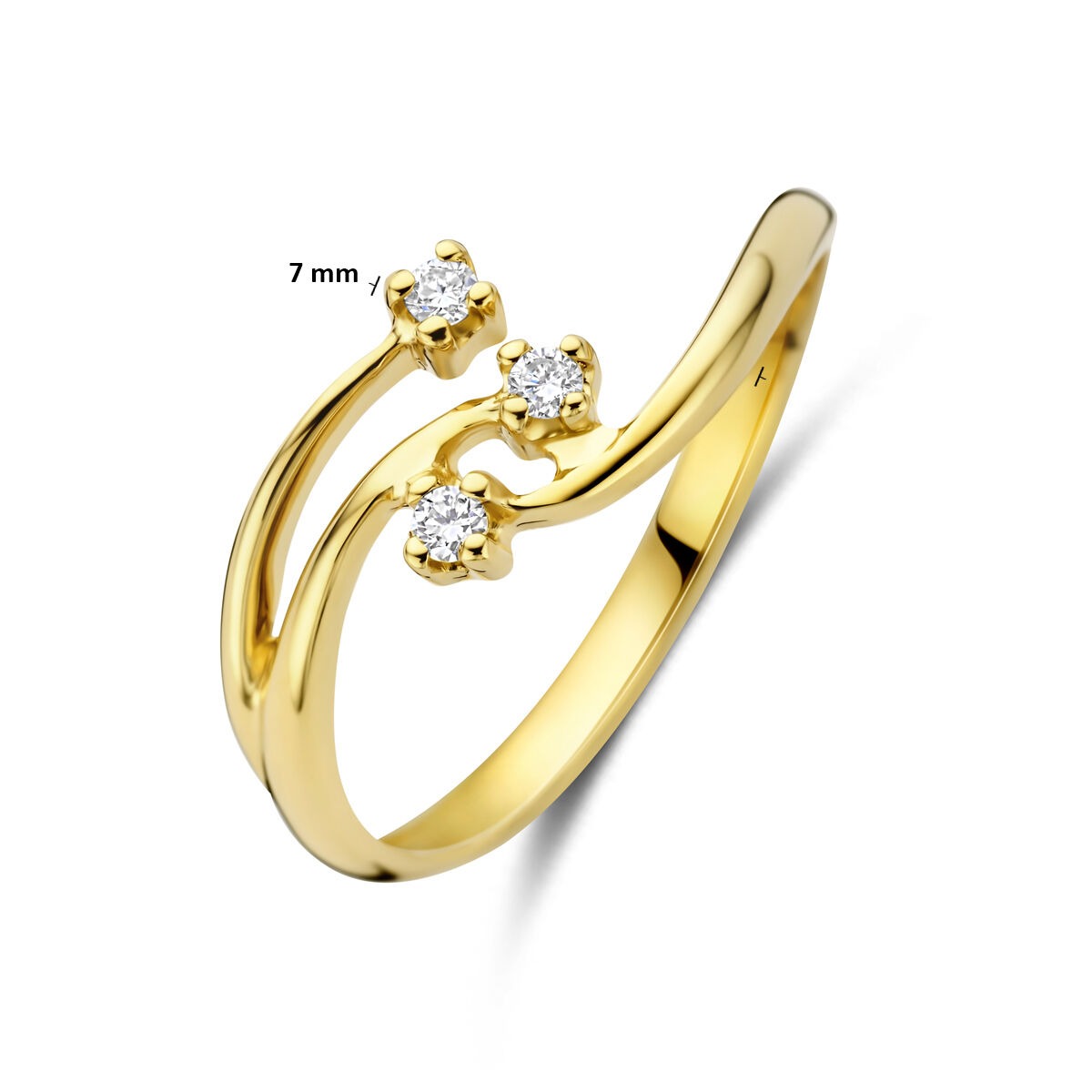 Bague en or jaune 14k avec diamant cultivé en laboratoire