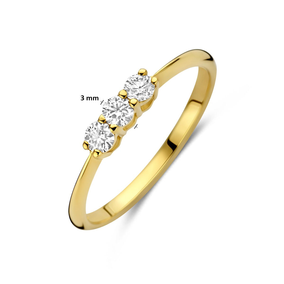 Bague en or jaune 14k avec diamant cultivé en laboratoire