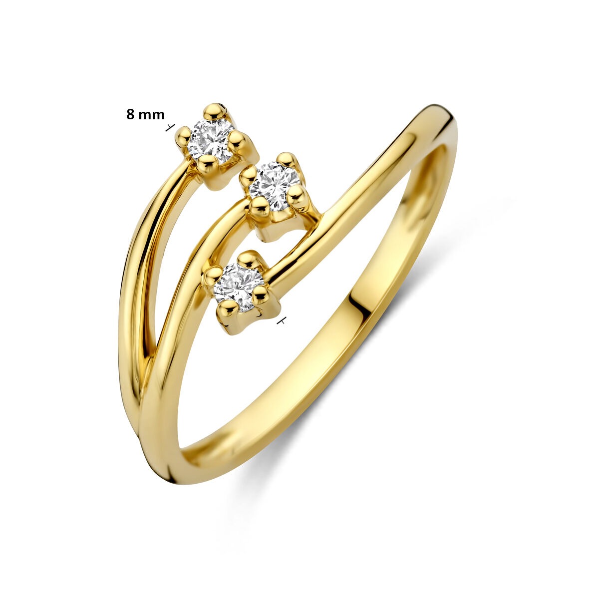 Bague en or jaune 14k avec diamant cultivé en laboratoire