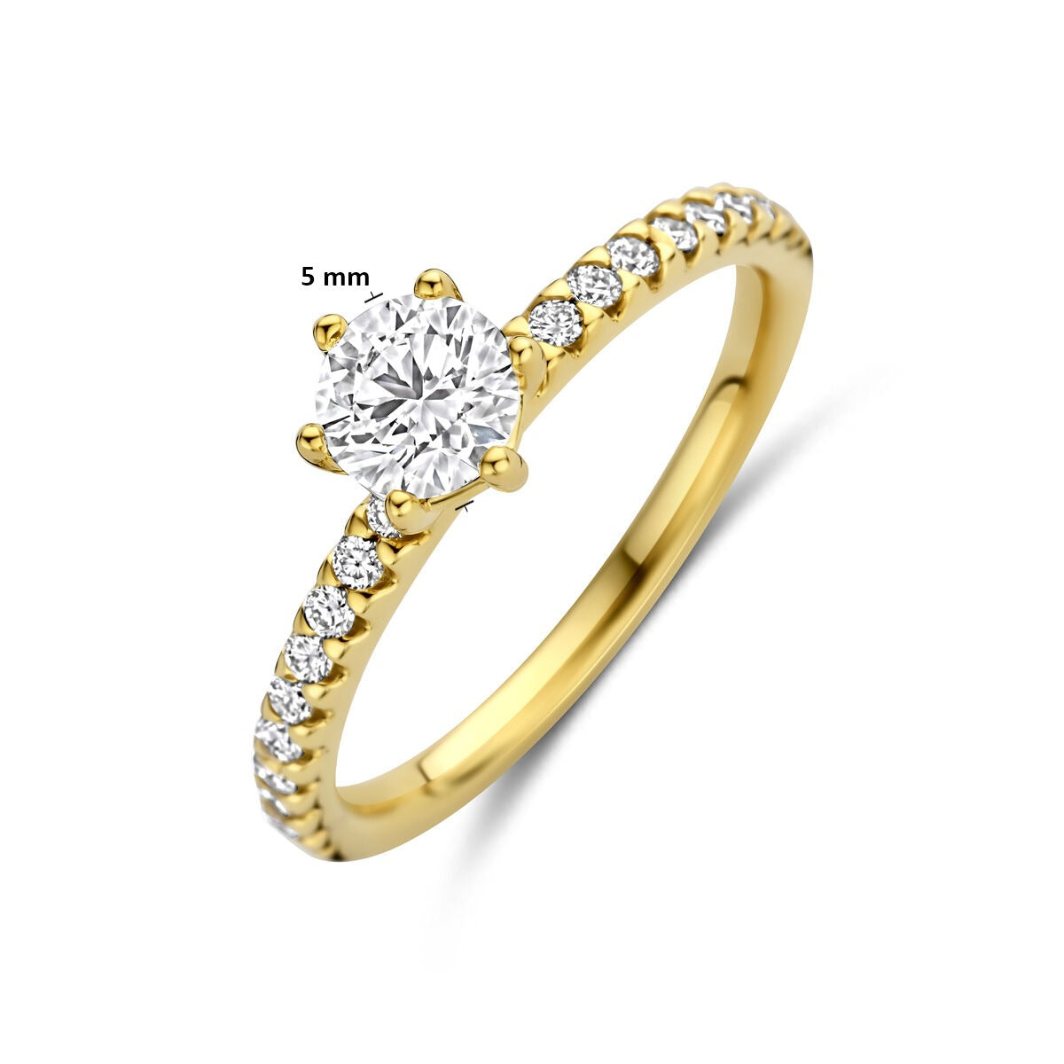 Bague pour femme en or avec diamant cultivé en laboratoire – or jaune 14k