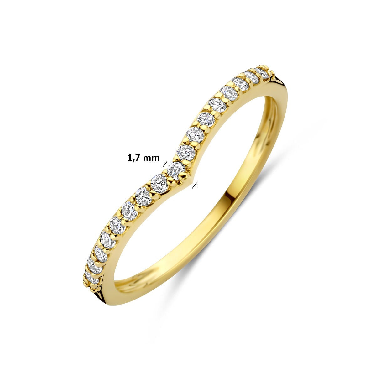 Bague en or jaune 14k avec diamant cultivé en laboratoire