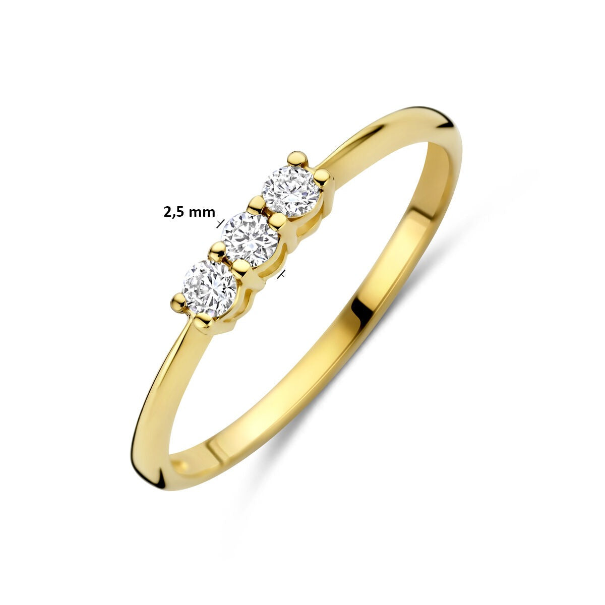 Bague en or jaune 14k avec diamant cultivé en laboratoire