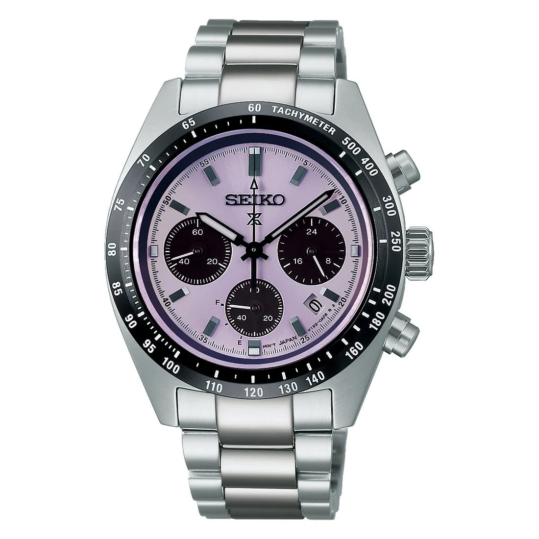 Montre Seiko Prospex pour homme, édition limitée, boîtier en acier inoxydable, cadran violet, bracelet en acier.