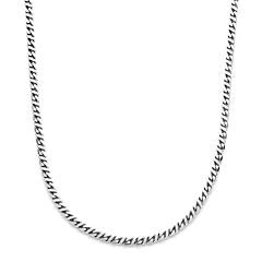 Collier gourmette en argent rhodié de 5,2 mm.